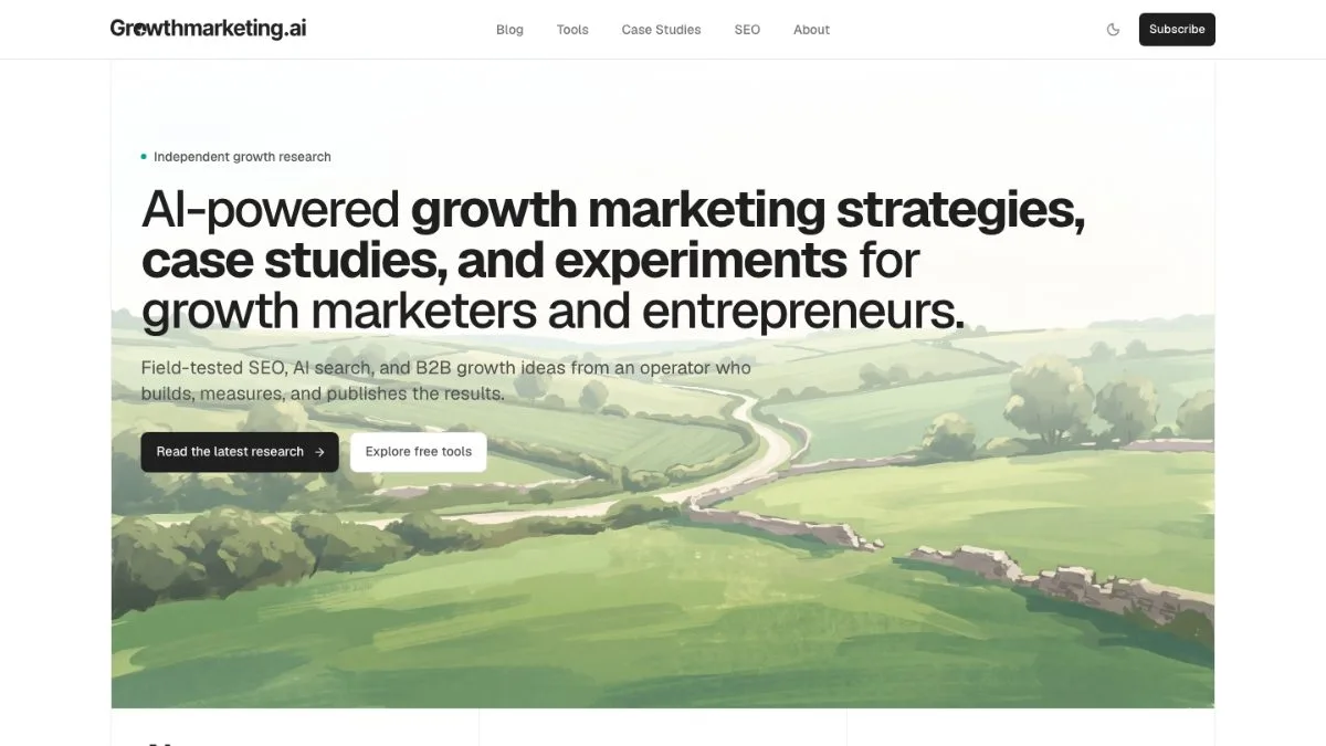 GrowthMarketing.ai homepage
