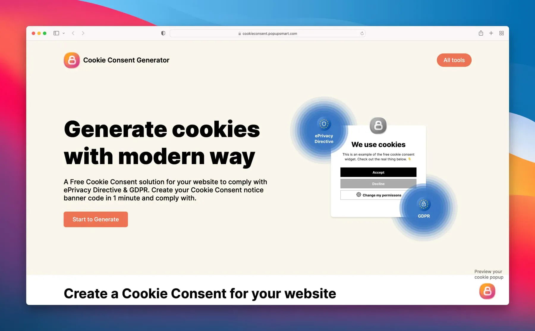 gdpr cookie consent creator tool