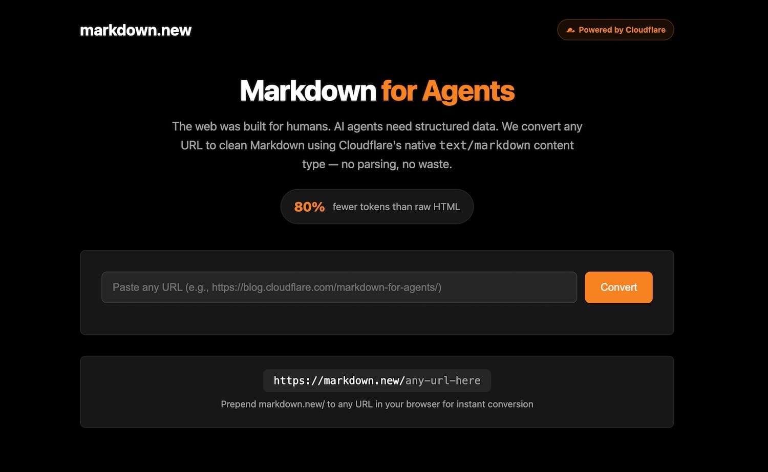 markdown.new: markdown for agents - free url to markdown converter